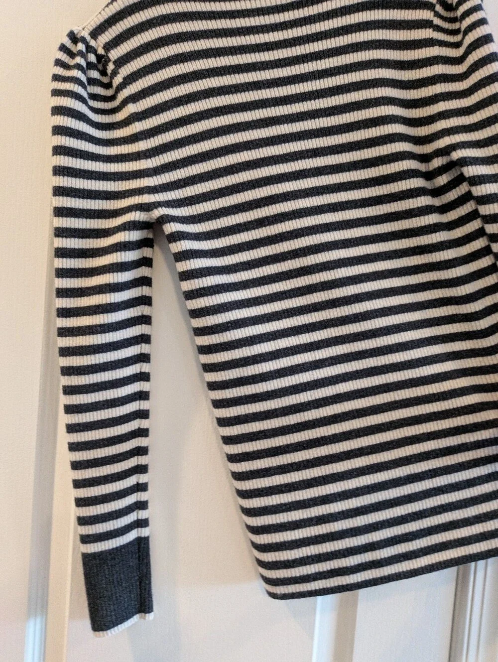 Hatch Giada Merino Wool Sweater Striped Black White Rib Knit Maternity Size 3/L